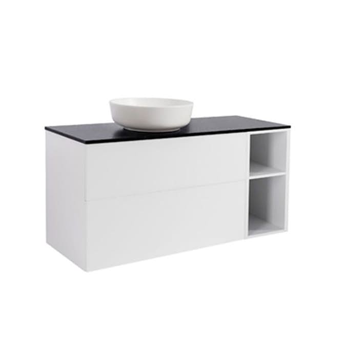 Tvättställsskåp Alterna Isella med Öppen Förvaring, Bänkskiva och Ovanpåliggande Tvättställ