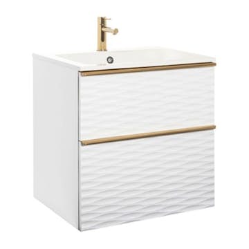 Tvättställsskåp Alterna Isella Aqua Wave med Ariella Tvättställ Mineralkomposit