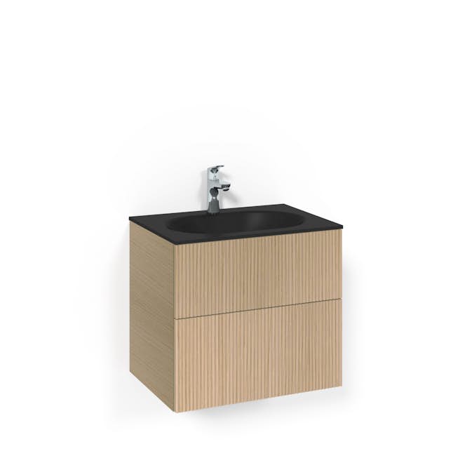 Tvättställsskåp Macro Design Crown Line med Glastvättställ