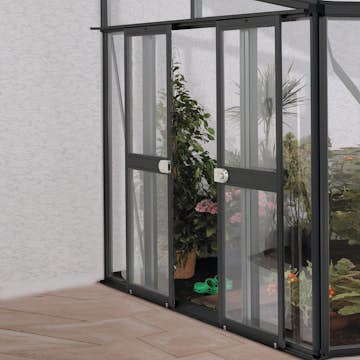 Dörrar Vitavia Helena Dubbeldörrar med Glas Antracit för Växthus