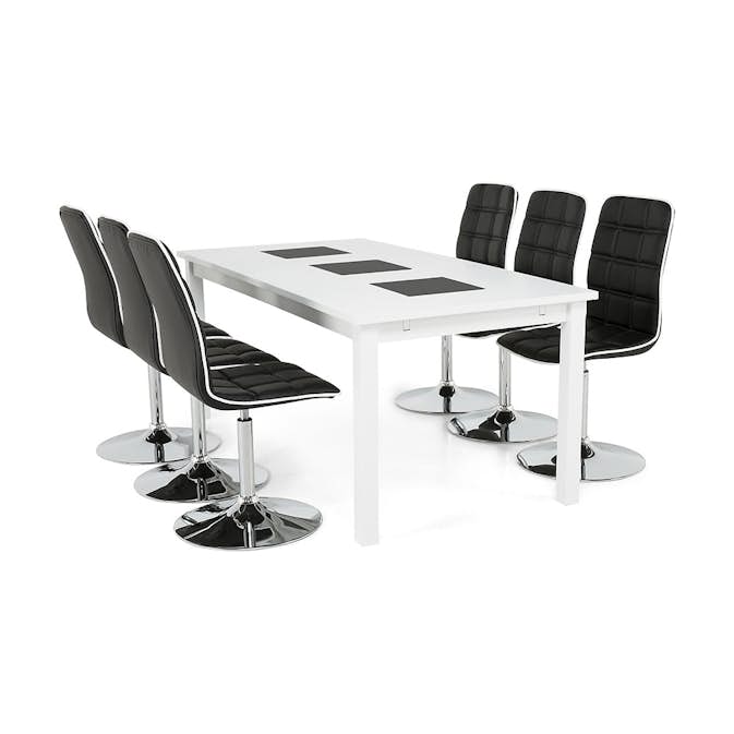 Matgrupp In Living Jasmin med 6 st Frida Stolar