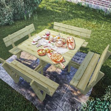 Picknickbord Palmako Arthur med Ryggstöd Utomhus