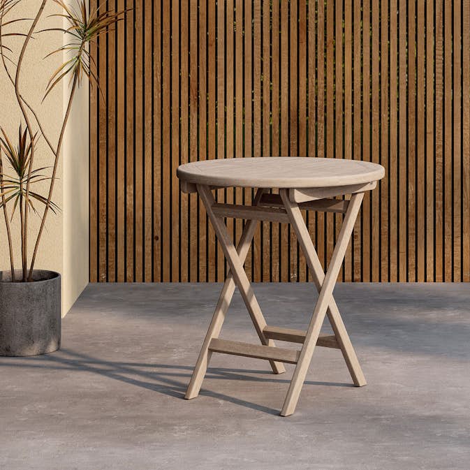 Cafébord Venture Home Kenya Ø70 Vittvättad