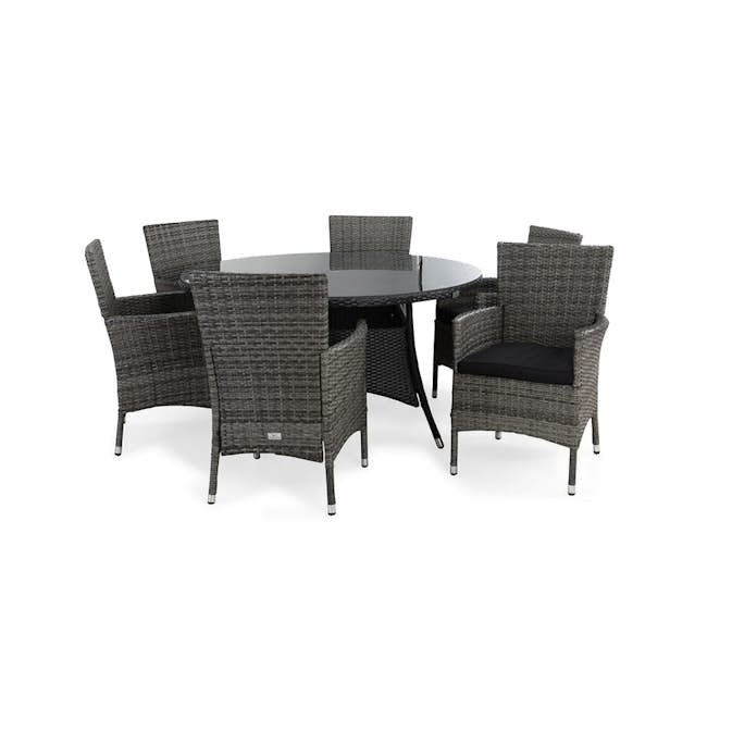 Matgrupp Utomhus Comfort Garden Thor 6 Svart inkl. Dynor