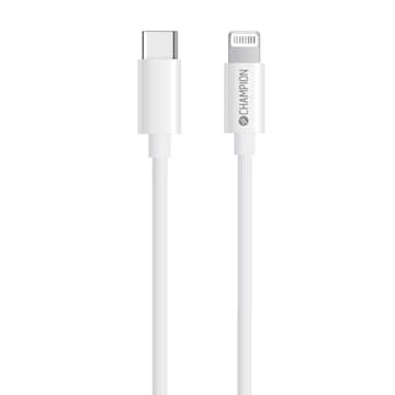 USB-C Champion till Lightning Kabel 1m Vit