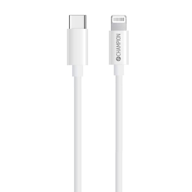 USB-C Champion till Lightning Kabel 2m Vit