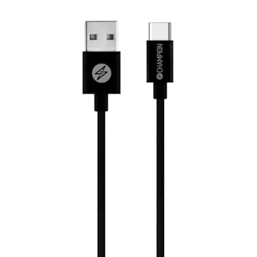 USB-A Champion till USB-C Kabel 3m Svart