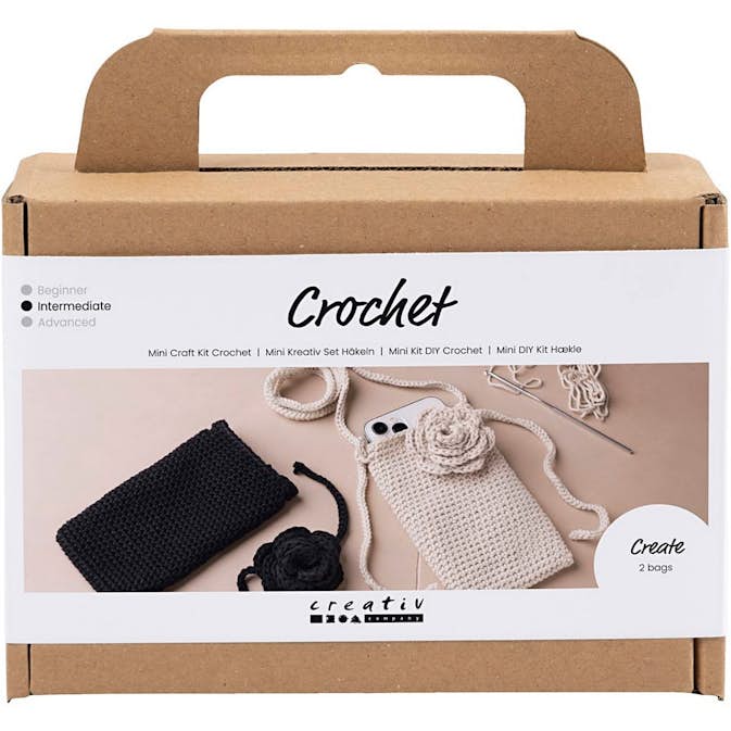 DIY-kit Creativ Company Virkning Väska med Ros