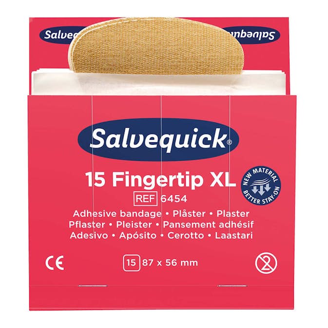 Plåster Salvequick Fingertopp Textil XL 6x15 st