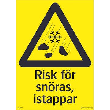 Skylt Systemtext Risk För Snöras Plast