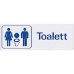 Skylt Systemtext Toalett Dam/herr 225x80 mm Aluminium