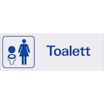 Skylt Systemtext Toalett Dam 225x80 mm Aluminium