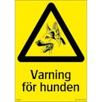 Skylt Systemtext Varning För Hunden 210x297 mm Aluminium