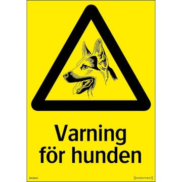 Skylt Systemtext Varning För Hunden 210x297 mm Aluminium