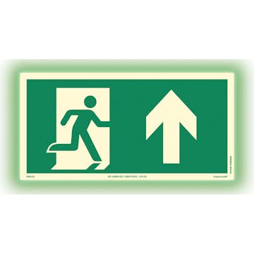 Skylt Systemtext Utrymning Rakt Fram Aluminium Supernova+