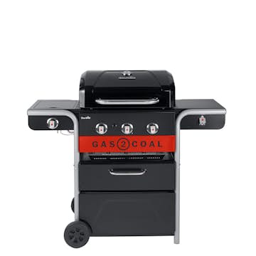 Hybridgrill Char-Broil Gas2Coal 2.0 330 Gasol- och Kolgrill med Sidobrännare & Gjutjärnsgaller