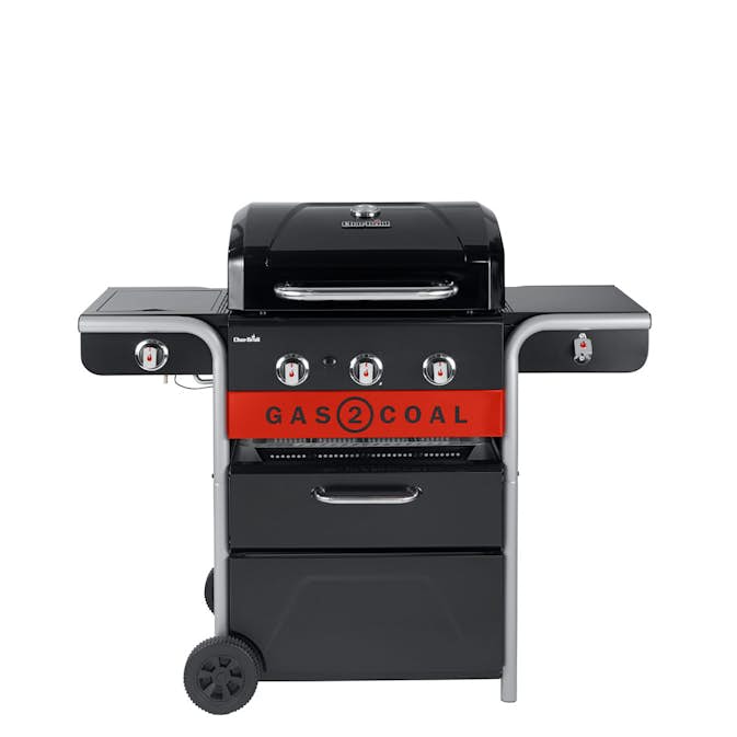 Hybridgrill Char-Broil Gas2Coal 2.0 330 Gasol- och Kolgrill med Sidobrännare & Gjutjärnsgaller