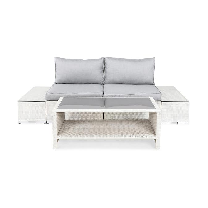 Loungegrupp Comfort Garden Bahamas 2-sits med Avslut och Bord med Hylla Utomhus