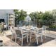 Matgrupp Utomhus Comfort Garden Tunis Rund 140 med 6 StapelTrädgårdsstolar Aintwood