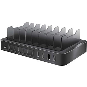 Laddstation LogiLink 10 Portar 6 st USB-C + 4st USB-A PD/QC3.0 120W