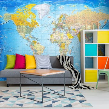 Fototapet Arkiio Självhäftande World Classic Map