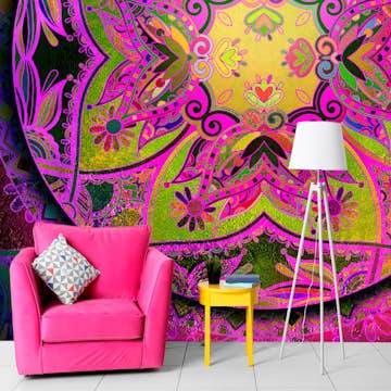 Fototapet Arkiio Självhäftande Mandala Pink Expression