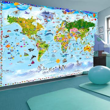 Fototapet Arkiio Självhäftande World Map For Kids