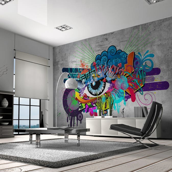 Fototapet Arkiio Självhäftande Graffiti Eye