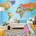 Fototapet XXL Arkiio World Map Colourful Geography II 500x280 cm