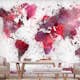 Fototapet Arkiio World Map Red Watercolors 450x315 cm