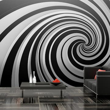 Fototapet XXL Arkiio Black and white swirl 550x270 cm