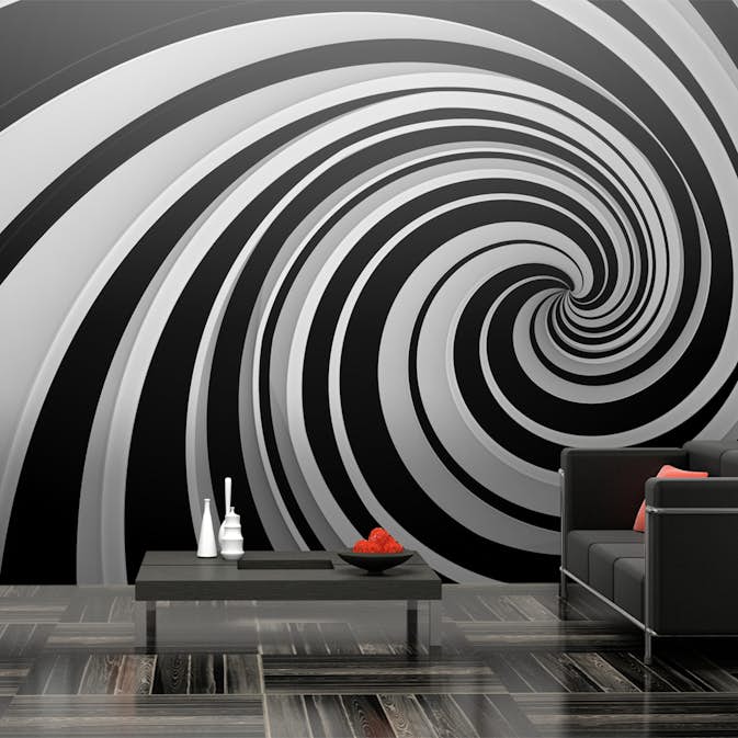 Fototapet XXL Arkiio Black and white swirl 550x270 cm