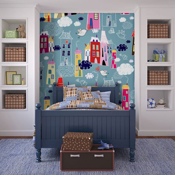 Fototapet Arkiio Stad Bland Molnen