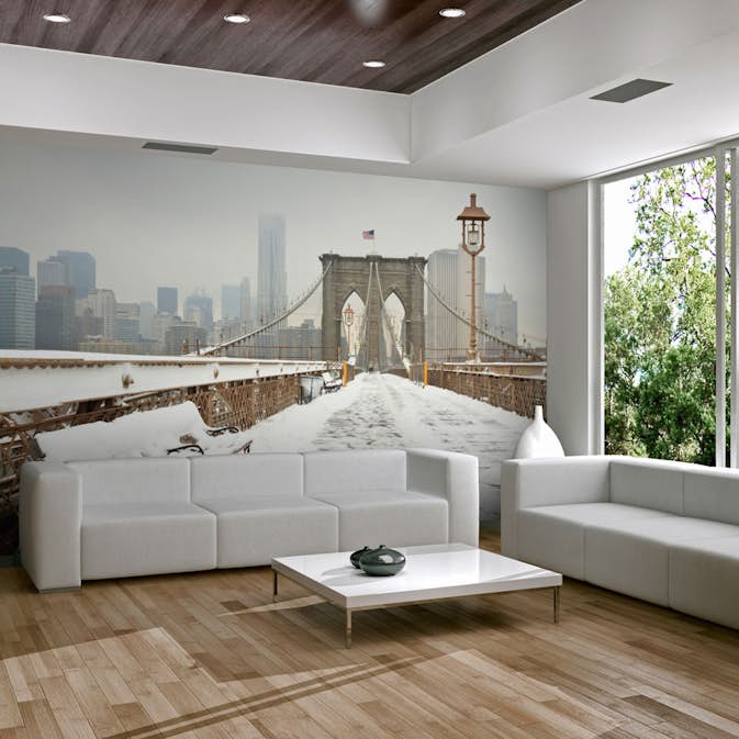 Fototapet Arkiio Snötäckt Bro I New York