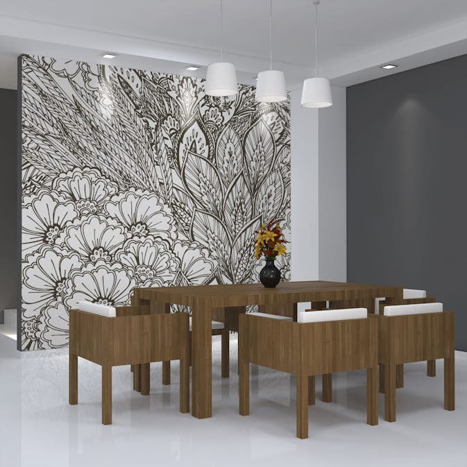 Fototapet Arkiio Äng Svart Och Vitt