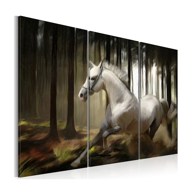 Tavla Arkiio A White Horse In The Midst Of The Trees