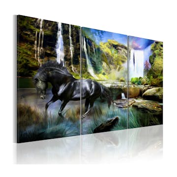 Tavla Arkiio Horse On The SkyBlue Waterfall Background