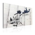 Tavla Arkiio FallIng Woman With Supermarket Trolley Banksy 60x40