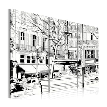 Tavla Arkiio Skiss Över Parisiskt Torg