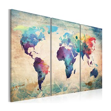 Tavla Arkiio Rainbowfärgade Området Triptych