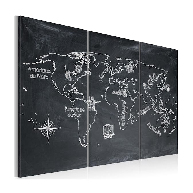 Tavla Arkiio Geografi Lektion Franska Triptych
