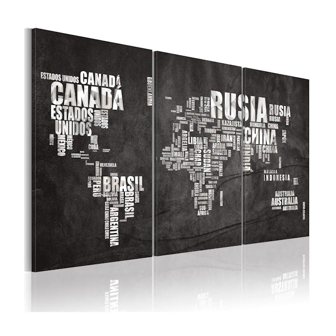Tavla Arkiio Karta Över Världen Spanska Språket Triptych