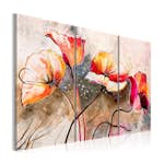 Handmålad Tavla Arkiio Vallmor Piskade Av Vinden 120x80