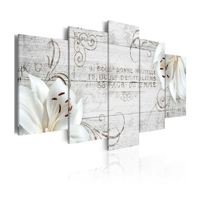 Tavla Arkiio White Lilies On Wood