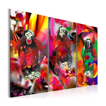 Tavla Arkiio Crazy Monkeys Triptych