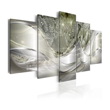 Tavla Arkiio SparklIng Dandelions Green Wide 5 delar