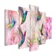Tavla Arkiio Colourful Hummingbirds Pink 5 delar
