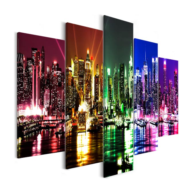 Tavla Arkiio Rainbow New York Wide 5 delar 225x100