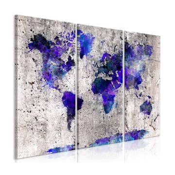 Tavla Arkiio World Map Ink Blots 3 delar