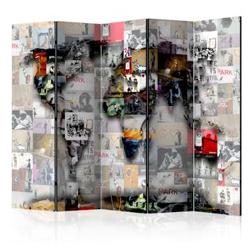 Rumsavdelare Arkiio World map Banksy 225x172 cm